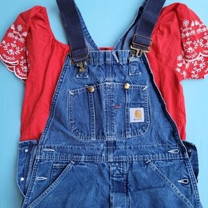 Vintage Carharrt women's denim overalls